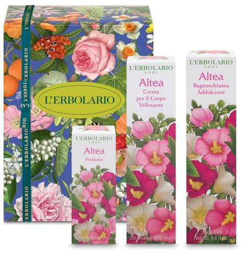 L'Erbolario Confezione regalo Trio Profumo Altea, Profumo 50 ml, Bagnoschiuma Addolcente 250 ml, Crema Corpo Vellutante 200 ml,in OMAGGIO BALSAMO per capelli Euphidra.