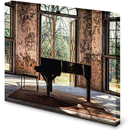 Magnettafel Pinnwand Bild Lost Place Klavier Flügel gekantet Größe 60 x 60 cm