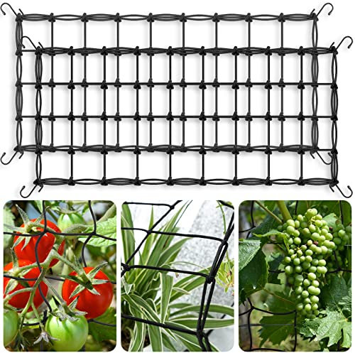 Lot de 2 filets de treillis de tente de culture de 6,1 x 1,2 m, filet élastique robuste avec crochets en acier, support hydroponique flexible pour tentes de culture, jardinage et horticulture