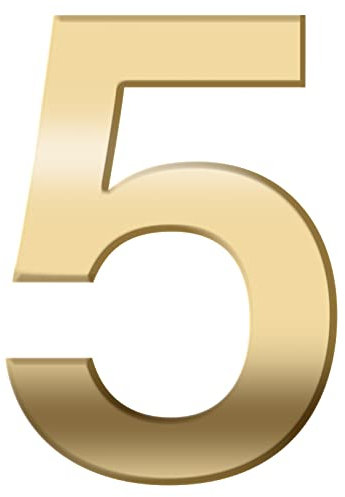 FORYEE Numeri civico Targhe, numeri di porta 3D, numeri di indirizzo, adesivi galleggianti per appartamento, cassetta postale, numeri per camera d'albergo, casa (5 numeri dorati)