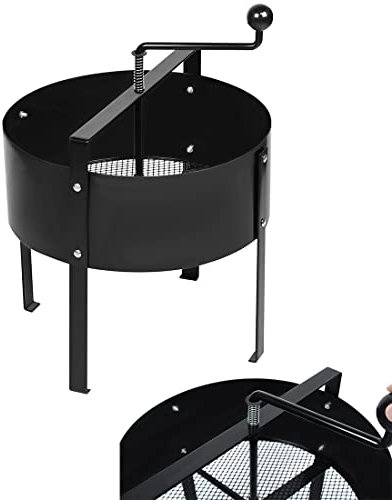 NAIZY Sieb Manuell Gartensieb Erde Ø 40cm Effiziente Durchwurfsieb Siebmaschine aus Hochwertiger Stahl Kompostsieb mit Drehspindel Erdsieb für Garten Rollsieb Sandsieb, für Steine Kompost Sand usw.