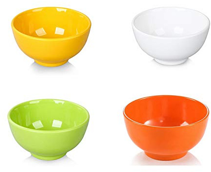 Leadigol 4 cuencos de melamina Vajilla Suministros de cocina Helado Canteen Arroz Hotel Restaurante Vajilla para avena Ramen Postre Snack