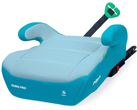 Daliya® QUBIX PRO Kindersitzerhöhung mit ISOFIX | i-SIZE NORM ECE R129 | 125 bis 150 cm | Gurtfix | waschbar | Autositz | Autokindersitz | Kindersitz | Sitzerhöhung (Blau - Hellblau)