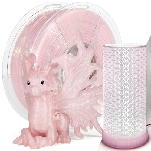 IEMAI PLA Filament 1,75mm, Flammpunkt Transparent Filament 1,75 PLA Kirschblütenrosa, 3D Drucker Filament, 3D Druck PLA Materialien, 1KG Spule PLA