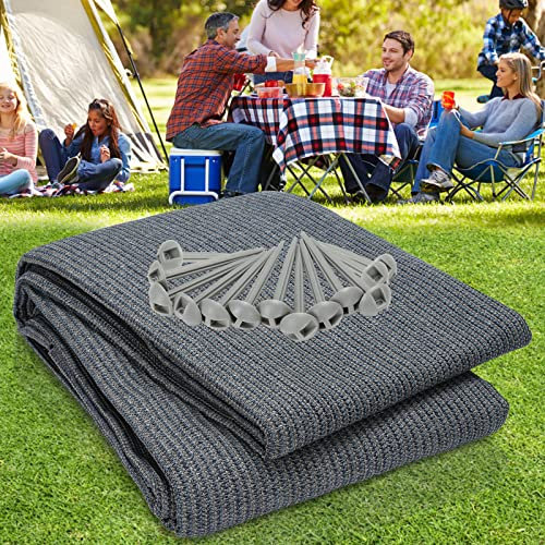 Tubiaz Vorzeltteppich 300x600 cm,Camping Teppich Outdoor rutschfest Wasserabweisend, Zeltteppich mit 12 Löchern, 13 Heringe und Tragetasche, Vorzeltboden Mehrere Größen verfügbar