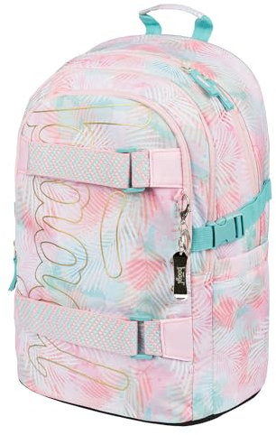 Baagl Schulrucksack für Jungen Mädchen Teenager - Skateboard Rucksack - Kinderrucksack mit Laptopfach und Brustgurt für Schule, Weiterführendeschule, Mittelschule (Sunset)