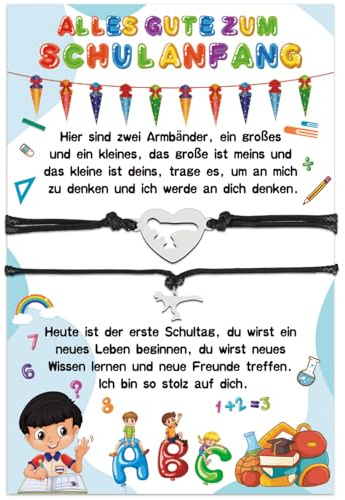 Lemicin Armband Schulkind Einschulung Geschenke - Schulkind Armband Junge, 1. Schultag Junge, Schultüte Füllung Jungen 1 Klasse, Mein Erster Schultag, Schulanfang Karte