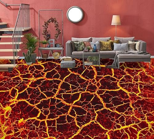 Benutzerdefinierte Boden Wasserdichte Stereo-Aufkleber 3D-Textur in Rot, 430 x 300 cm 3D-Bodenfliesen Aufkleber Bodenbelag Tapete Wandbild PVC Wasserdicht selbstklebende Tapete Wohnkultur