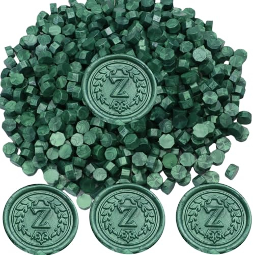300Pcs Pine Green Sealing Wax Beads, Vintage Wax Seal Beads for WaxSeal Stamp, Great for Embellishment of Wedding Invitation, Envelope, Gift Wrapping, Wine Package (Pine Green)