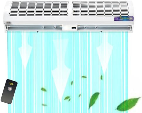 BDJSN Rideau d'air Intérieur Commercial, Ventilateur Silencieux Mural À 2 Vitesses avec Télécommande, Rideau d'air Monté sur Le Dessus De Porte, Non Refroidi Et Non Chauffé, pour Supermarchés, Hôtels