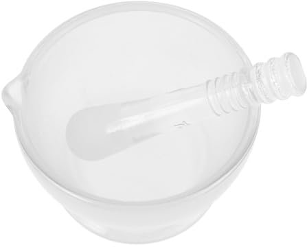 HAWILLOSCH Mortero De Vidrio Para Moler Tazón De Vidrio Con Para Recipiente Para Cocina y Laboratorio