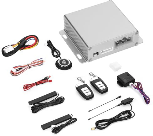 Shkalacar Säkerhetssystemkit larm, fjärrstartsystem bil 12 V bil centraliserad låssats utan nyckel med 2 knappar för fjärrstart/avstängning