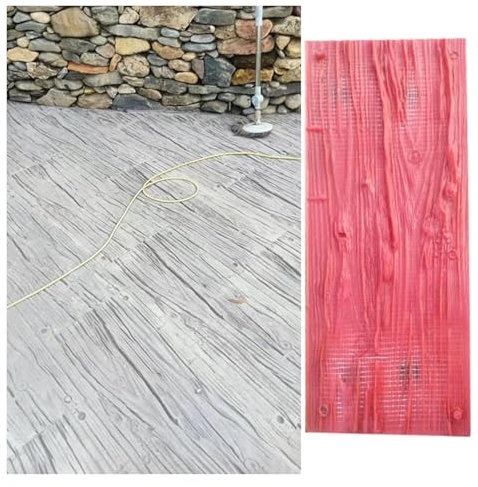 YJKKZQLB Moldes de hormigón con Vetas de Madera realistas, tapete de Textura de hormigón de Poliuretano para Paredes, Pisos y Cemento, Acabados con Patrones Estampados Flexibles