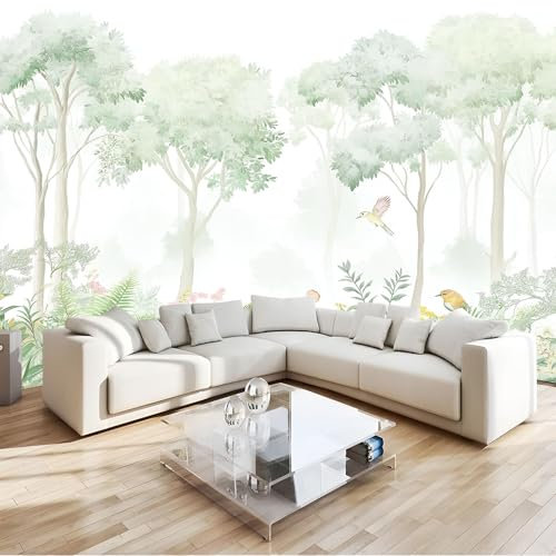 Generico Art Carta Da Parati Fotomurale Foreste ad acquerello Fotomurali Camera Da Letto Ufficio Soggiorno Decorazione Muro Murales 250 x 175 cm Animali del bosco Vello Fotomurale