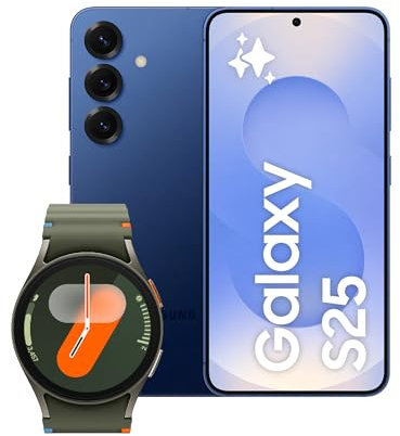 Samsung Galaxy S25 con Galaxy Watch7 40mm BT Green, Smartwatch Fitness Tracker, Smartphone AI con 3 anni di Garanzia del produttore, RAM 12GB, 512GB, Navy