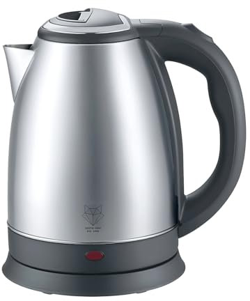 GUSTAV VOSS Wasserkocher Edelstahl, 18/10 Elektrischer Metall Wasserkocher 1,8 Liter mit Kontrollanzeige 360°-Basis automatische Abschaltung Schnelles Aufkochen 1800W Schwarz