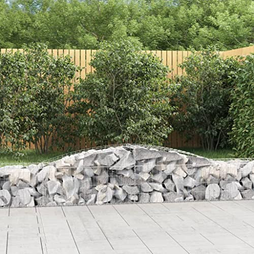 LLEZKBR Maison & Jardin, Pelouse & Jardin, Jardinage, Pots & Jardinières, Paniers Gabion Courbés 6 pcs 400x50x40/60 cm Fer Galvanisé