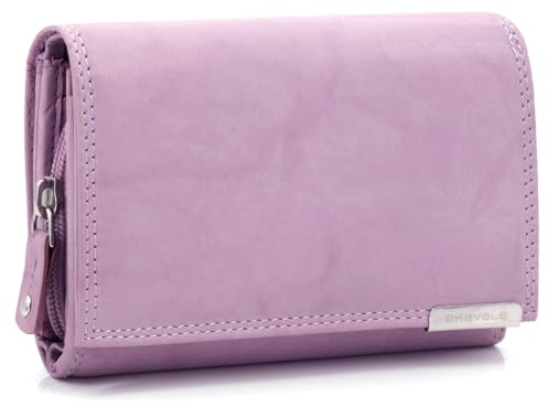 ekavale Geldbörse Damen Leder mit RFID-Schutz 25 Fächer Damen Portemonnaie Lang (Antik-Pink)