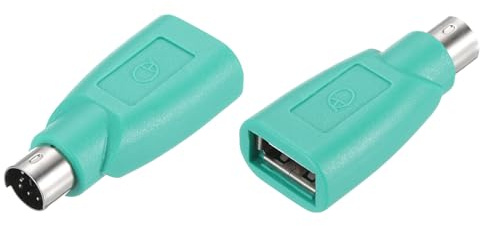 QUARKZMAN 2 Pcs Puerto PS/2 A USB Adaptado A USB Adaptador Macho Hembra para Ratón Teclado Cableado Computadora De Escritorio Portátil Notebook Verde