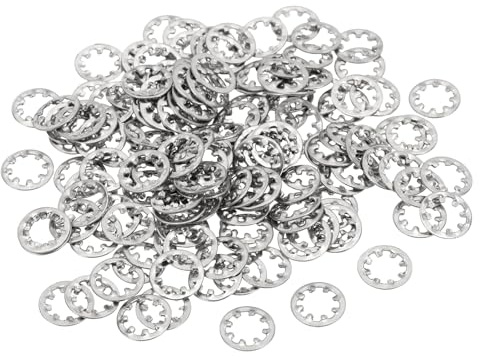 PATIKIL 150Pcs M5 Rondelles Growler Internes Rondelles Frein Dentées Argent | Assortiment Kit pour Équipement Mécanique Attaches Fixations, 304 Acier Inoxydable
