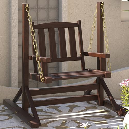 Hollywoodschaukel Holz mit Ketten, Gartenschaukel, Hollywood Schaukel Garten, Schaukelbank Outdoor, für Garten, Hof, Rasen & Balkon