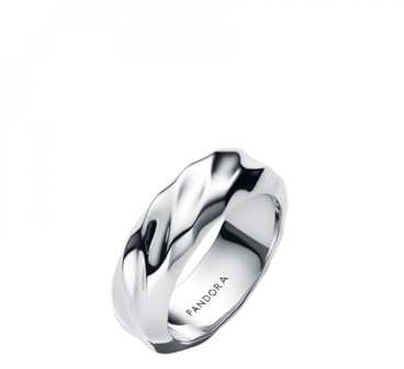 PANDORA Breiter Bandring für Damen Wellig Silber 193886C00