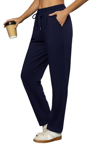Litherday Pantaloni Tuta Donna Cotone Jogger Vita Alta Tasche Coulisse | Cotone elasticizzato, vita alta con coulisse, tasche laterali, taglio jogger comodo, palestra yoga casa viaggio tempo libero