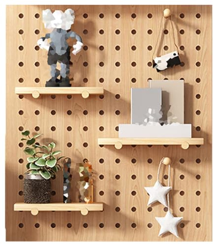 Kit de combinaison de panneaux perforés en bois, avec petit bâton en bois pour garage, panneau perforé mural, support de rangement