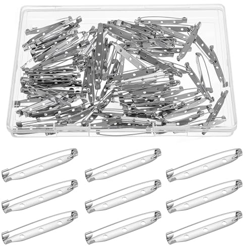 Broschennadeln Zum Basteln 45mm Silber Sicherheitsnadeln für Schmuck 100 Stück