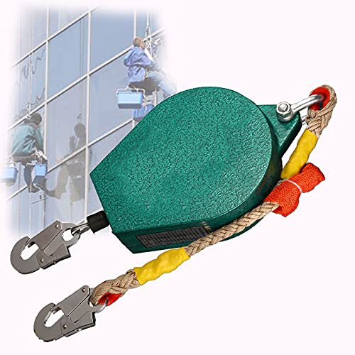 Imbracatura anticaduta Retrattile, anticaduta Retrattile, 3-20 m, Fune telescopica con Doppia Struttura di bloccaggio per la Protezione anticaduta, Gancio autobloccante, capacità