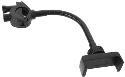 Verstellbarer Mikrofonständer mit Smartphone Klemme für Outdoor Auftritte | Zinklegierung und Gummi, Schwarz, Schnelle Montage, für Lehrkräfte und Musiker