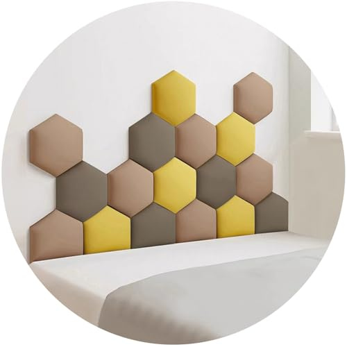 Panneaux muraux rembourrés, autocollants muraux 3D anti-collision pour enfants, revêtement mural comme tête de lit, panneau mural décoratif autocollant (marron, 150 x 87 cm)