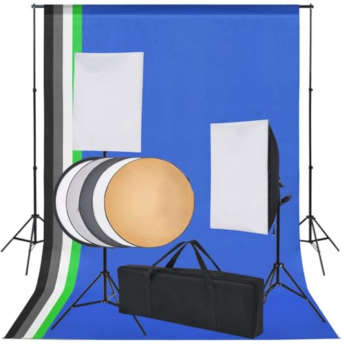 Nqyjm Set studio fotografico 5 sfondi colorati & 2 softbox per prodotto ritratto video fotografia