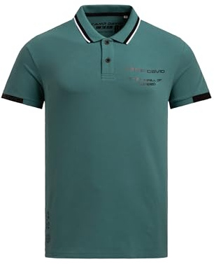 Camp David Herren Poloshirt mit mit Backprint Petrol Green, 4XL
