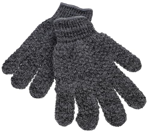 Angoily Exfoliating Bath Gloves 6pcs Set Pine Pattern Shower Scrub Mitts for Deep Body Cleansing and Dead Skin Removal, Anti-slip Peeling Gloves for Men and Women