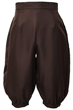 BLESSUME Pantalon de Pirate médiéval Costume Renaissance Trousers Coupe Ample (Marron,S)