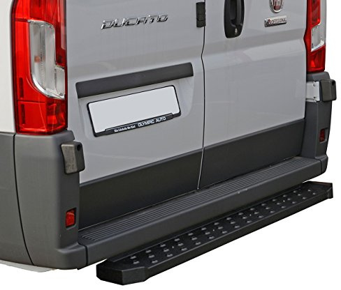 Heckeinstieg Hecktritt Schwarz mit Teilegutachten - passend für Fiat Ducato (14-), Peugeot Boxer (14-), Citroen Jumper (14-), Opel Movano (18-) - nur für Fahrzeuge ohne Anhängerkupplung