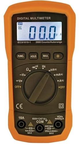 Multimètre AC/DC automatique - CAT III 600 V - Idéal pour les techniciens, électriciens
