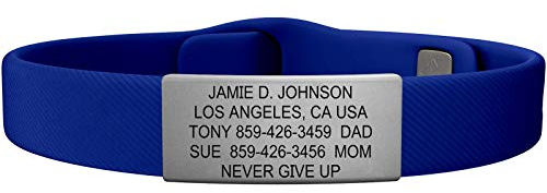 ROAD iD - Official Identification Bracelet - The Wrist ID Elite - 13mm Wide - Silicone Pin-Tuck - for Athletes - 4 Colors