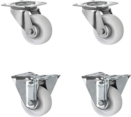 CASCOO SETSBFB080N0N0R1W Rollensatz 2 Lenkrollen, 2 Bockrollen, Polyamid, Durchmesser 80 mm, Transportrollen, Kunststoff, Rollenlager, Traglast 390 kg (4-er Pack)