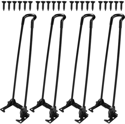 La Vane 12 inch / 30cm Klappbare Tischbeine, 4 Stück Metall Faltbare Haarnadel Möbelbein Haarnadelbeine Möbelfüße Schutzfüße DIY Ersatz Schwarz für Couchtisch Laptoptisch Schreibtisch | Härteeisen, 220 kg Belastbarkeit, vorgebohrte Löcher & Schrauben, faltbar & mobil, für Couchtisch, Laptoptisch, Schreibtisch.