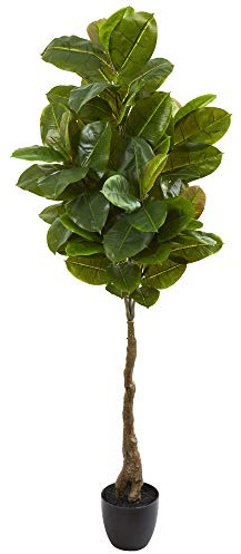 Nearly Natural 65in. Rubber Leaf Artificial Tree (Real Touch)