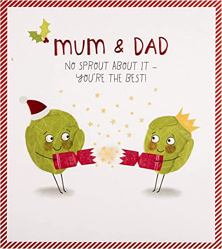 Hallmark Weihnachtskarte für Mama und Papa – lustiges Sprossen-Design