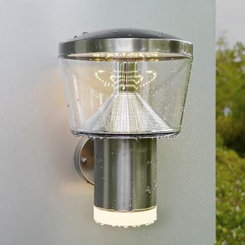 NBHANYUAN Lighting LED Wandleuchte Außen&Innen, SUS304 Edelstahl Wandlampe aussen IP44 Wasserdichte Aussenleuchte für Garten,Terrassen, 230V