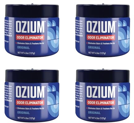 Ozium 4.5 Oz. Odor Eliminating Gel for Homes, Cars, Offices and More, Original, 4 Pack