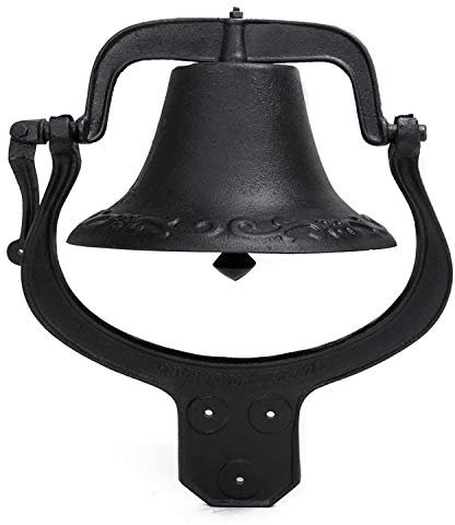 Lehom Premium große schwere Gusseisen-Glocke im antiken Vintage-Stil, Bauernhaus-Glocke, Abendessenglocke, Liberty Farm, Kirche, Schule