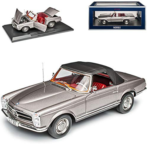Mercedes-B 230SL Pagode Roadster Silber Grau W113 1963-1971 1/18 Norev Modell Auto