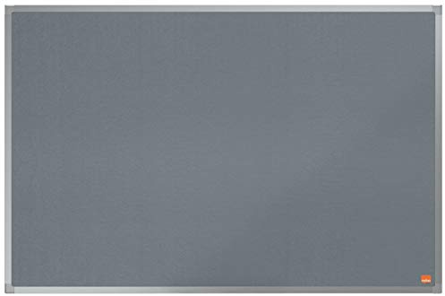 Nobo Filz-Notiztafel, 60 x 90 cm, Aluminiumrahmen, Traditionelle Eckmontage, Grau, Essence-Serie, 1915205