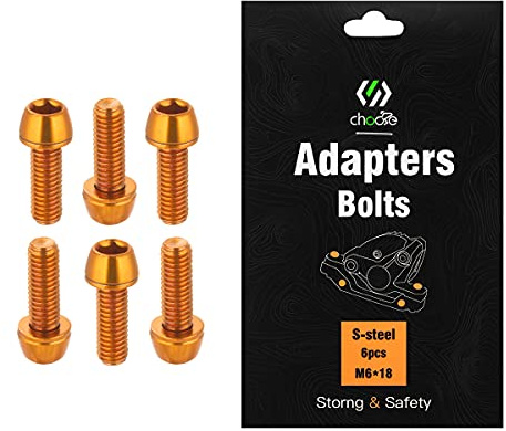 Chooee Bicycle Disc Brake Caliper Bolts, M6 X 18mm Caliper Bolt Screws for Mountain Bike/MTB Orange