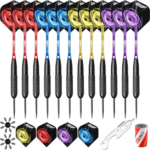 CyeeLife Stålpilar Dartpilar 28g med aluminiumaxlar,Hem Steel Darts set
